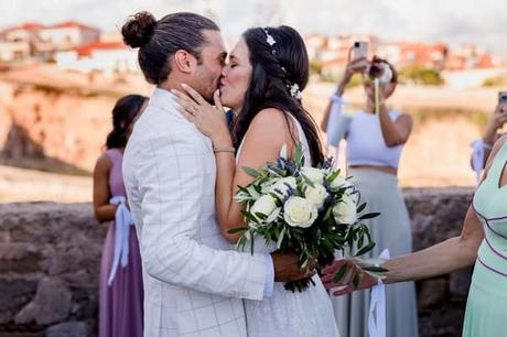 Autumn Wedding Methoni Castle Ivory Roses