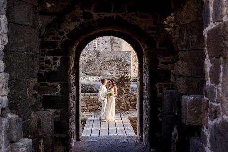Autumn Wedding Methoni Castle Ivory Roses