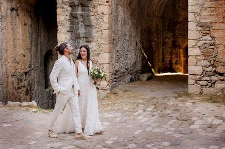 Autumn Wedding Methoni Castle Ivory Roses