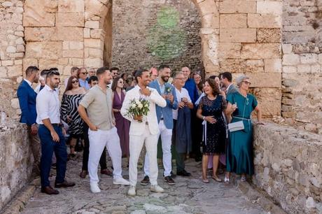Autumn Wedding Methoni Castle Ivory Roses