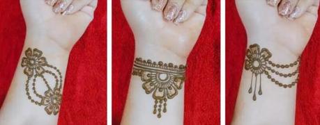 60+Easy front hand simple mehndi design: Latest mehndi Design 2025 Cuff Bracelet that has an Mehndi Twist