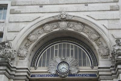 Illustrative photo showing detail of Waterloo Station's Victory Arch entrance.