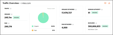 6 Website Traffic Estimator Tools to Check Website Traffic Statistics traffic report for nike.com