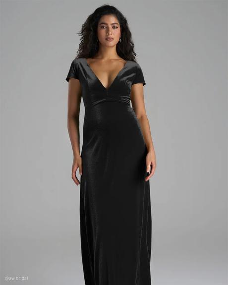 AW Bridal Winter Wedding Guest Dresses: Elegant Cold-Season Style aw bridal winter wedding guest dresses long velvet simple