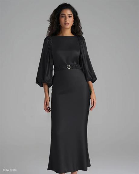 AW Bridal Winter Wedding Guest Dresses: Elegant Cold-Season Style aw bridal winter wedding guest dresses simple with long silk