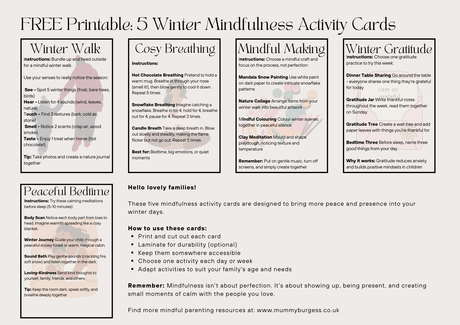 5 Mindful Activities to Do with Your Kids This Winter (Free Printable)