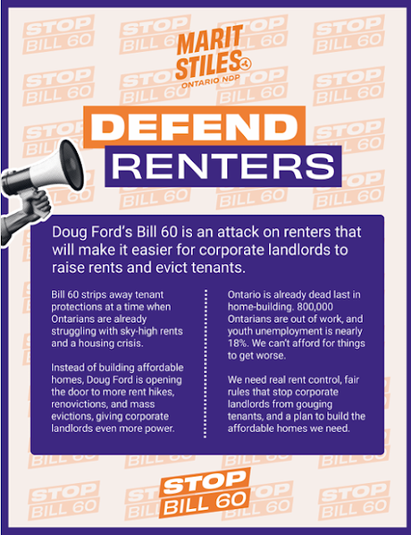 Stop Doug Ford's Ontario Bill 60!