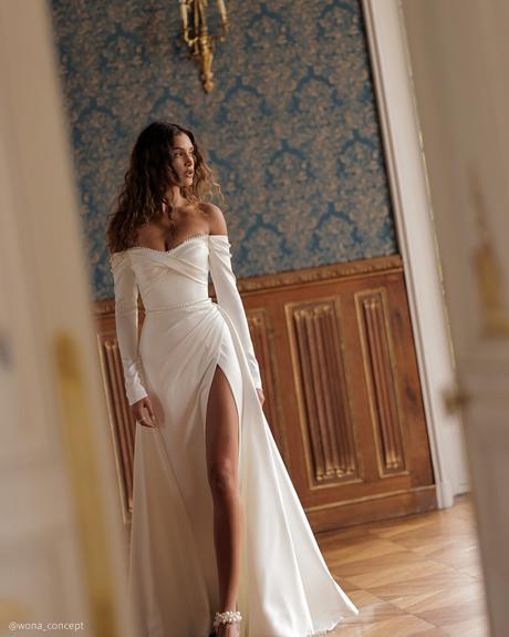 wona concept top wedding dresses simple off the shoulder with long sleeves