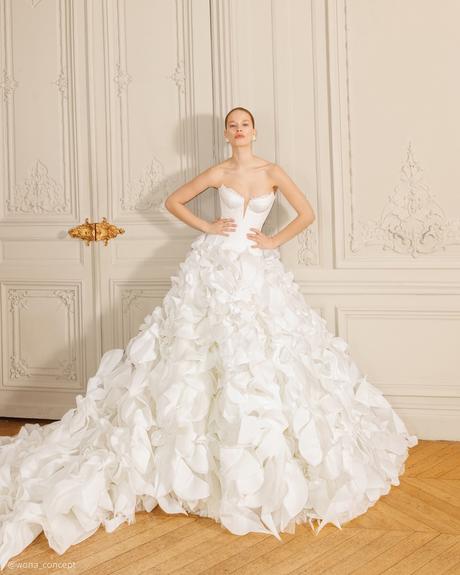 wona concept top wedding dresses simple strapless neckline ruffled skirt