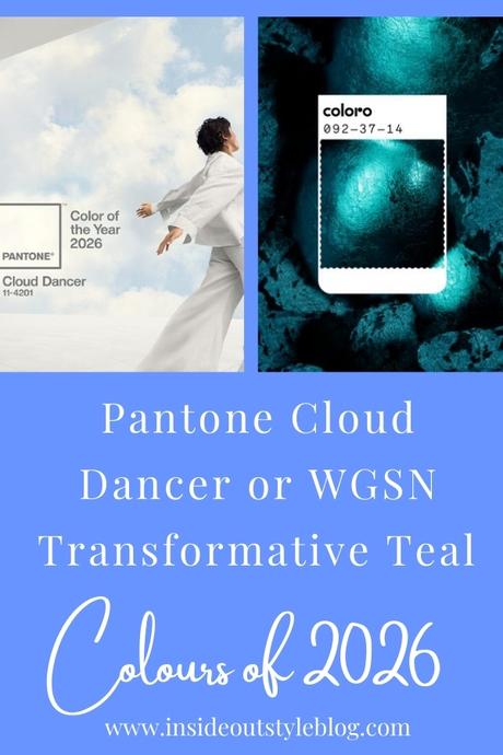 Pantone Cloud Dancer or WGSN Transformative Teal - Colours of 2026
