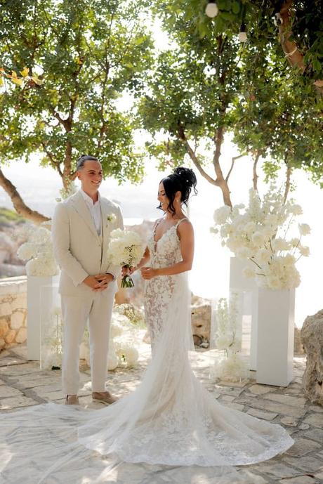 Destination Romantic Wedding Rethymno White Flowers