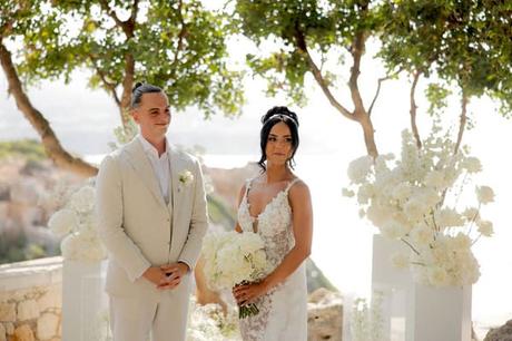 Destination Romantic Wedding Rethymno White Flowers