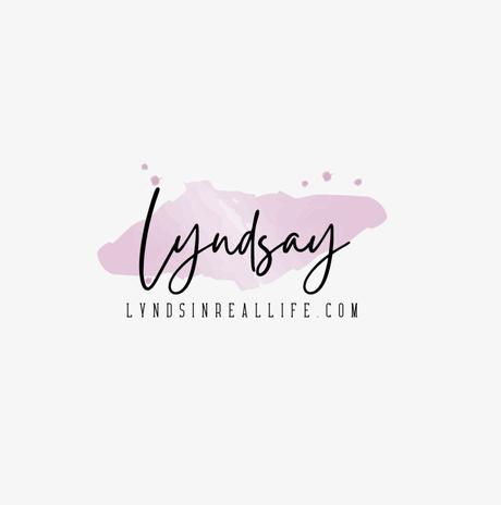 light gray background with pink that says Lyndsay and underneath it says lyndsinreallife.com