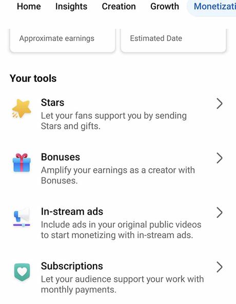 Facebook monetisation