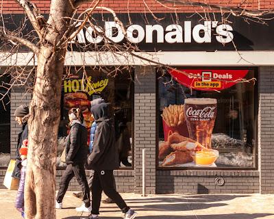 Approaching Mickey D's, and a peak inside