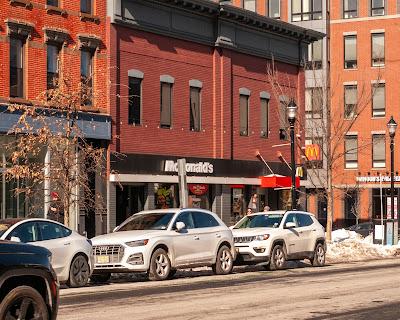 Approaching Mickey D's, and a peak inside