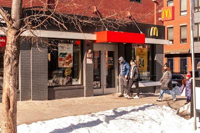 Approaching Mickey D's, and a peak inside
