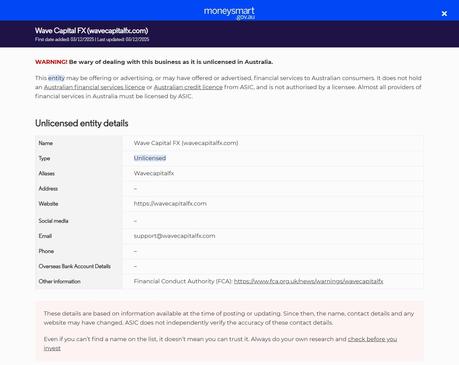 Investor-warning-Wave-Capital-FX-wavecapitalfx-com-ASIC