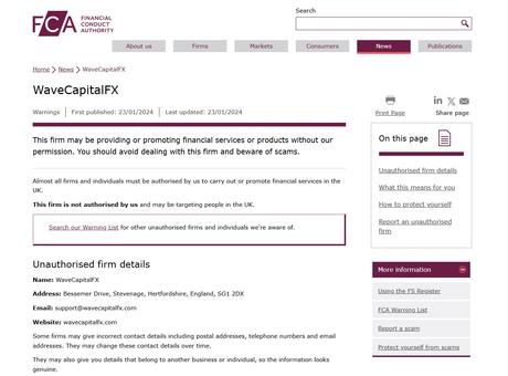 WaveCapitalFX-FCA-Warning