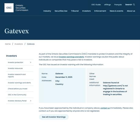 Gatevex Review: Is Gatevex.com Safe or a High-Risk Trading Platform? Gatevex-OSC-Warning