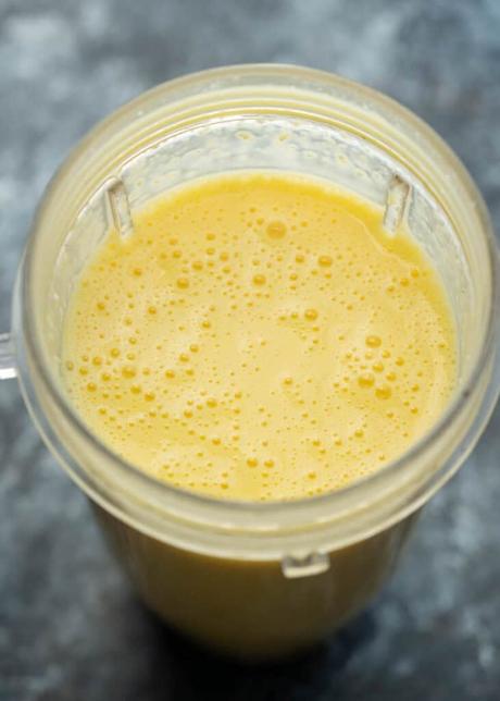 egg mixture blended in a blender