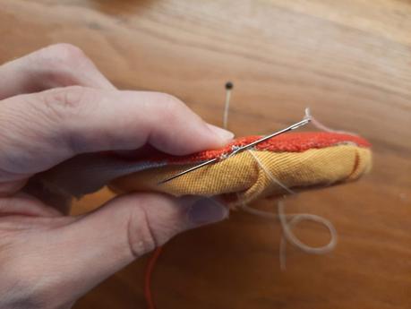 Lining the lid of my my German Brick Stitch embroidered box