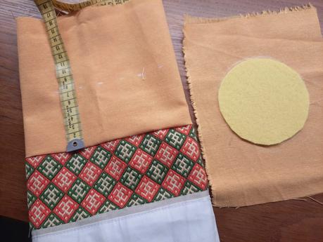 Lining the inside of my my German Brick Stitch embroidered box