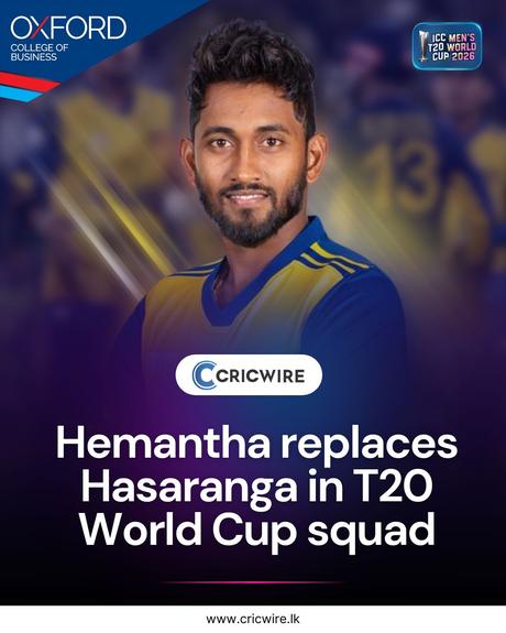 T20 World Cup: Wanindu Hasaranga’s replacement announced