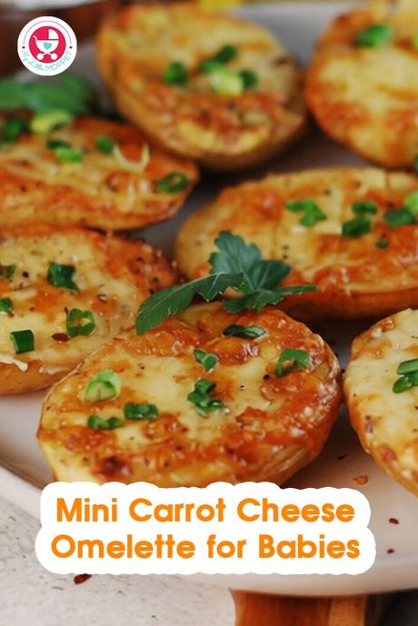 This Mini Carrot Cheese Omelette for Babies is a good choice for breakfast or snack. It is colorful, naturally sweet from carrots & soft for babies.