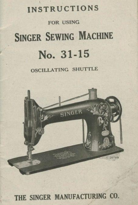 Cover of the manual for the Singer class-31, variant 15