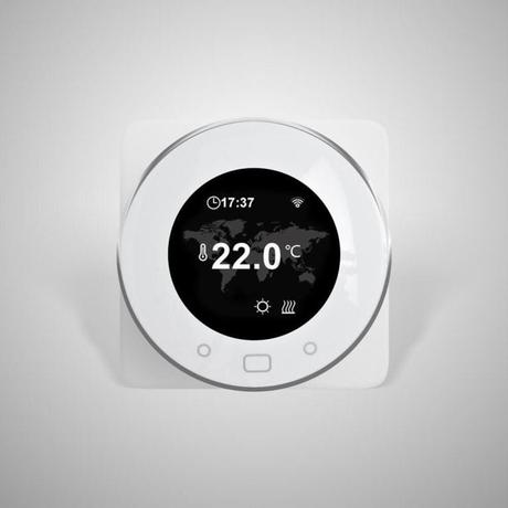 Milano Connect wifi thermostat for electric heating on plain white background