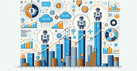 Data visualization infographic style, clean white background, three ascending ba