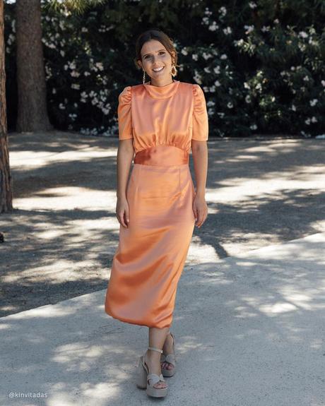 midi wedding guest dresses spring simple silk kinvitadas