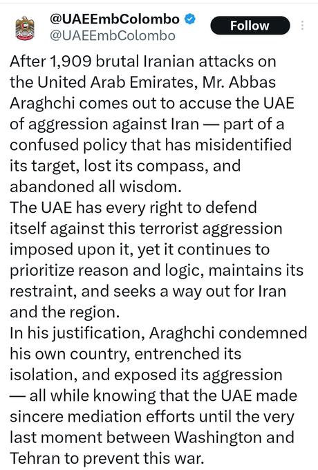 UAE slams Iran’s “confused policy”, says it acted with restraint UAE slams Iran’s “confused policy”, says it acted with restraint