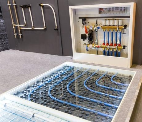 Underfloor heating system distributor sample