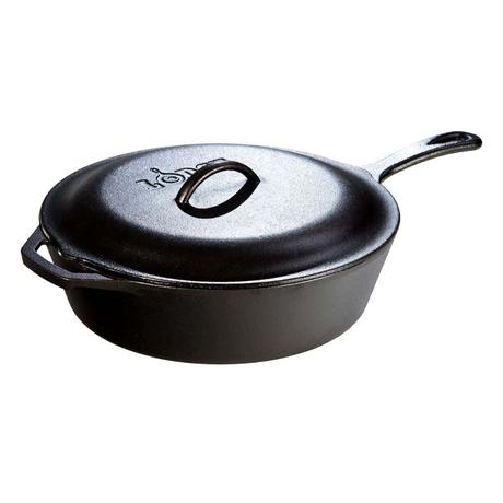 Lodge Cast Iron Deep Skillet with Lid For grate first camps