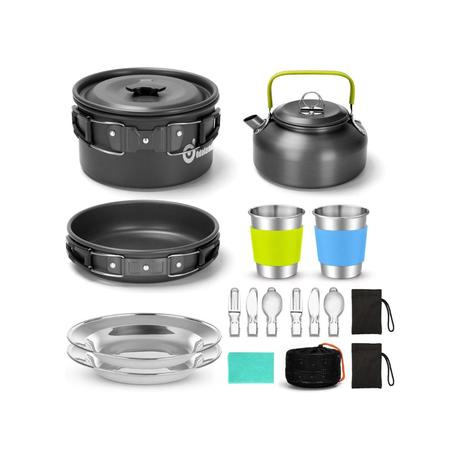 Odoland Camping Cookware Mess Kit with Utensils