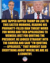 After Trump's vile, profane Easter message threatening to commit war crimes against Iran, is it time for the U.S. military to force a lawless regime out of power?