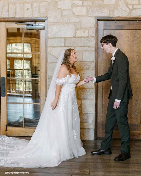 mr mrs wagner first look bride groom
