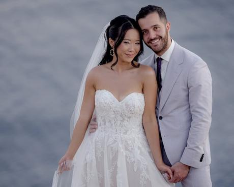 Fairytale Destination Wedding White Roses Eucalyptus