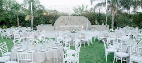 Fairytale Destination Wedding White Roses Eucalyptus