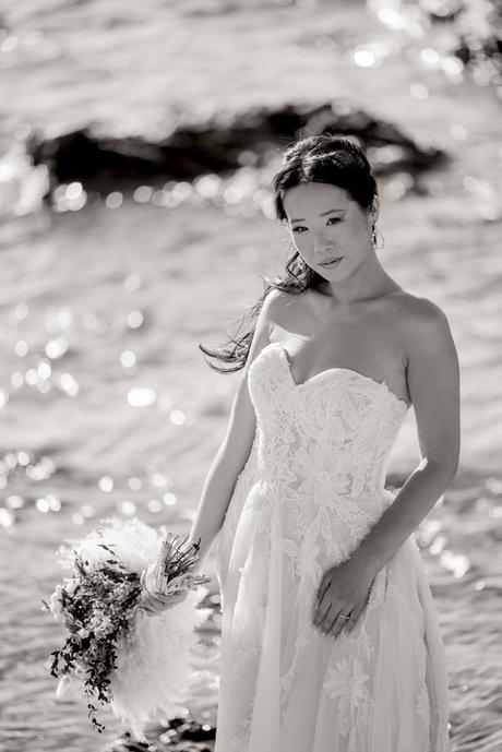 Fairytale Destination Wedding White Roses Eucalyptus
