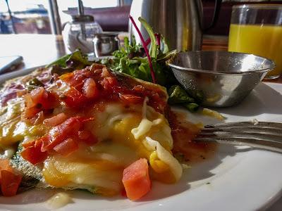 Orange juice and an omlette