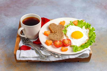 Healthy breakfast plate on a table