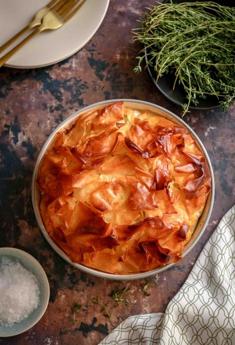 Butternut and spinach phyllo pie