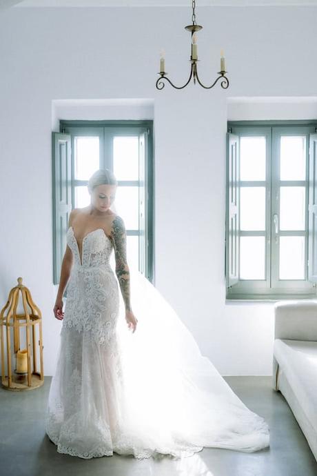 Romantic Destination Wedding Santorini Caldera View