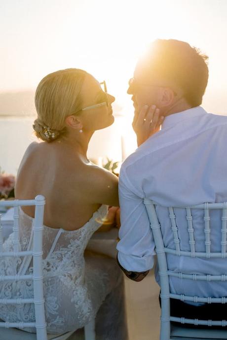 Romantic Destination Wedding Santorini Caldera View