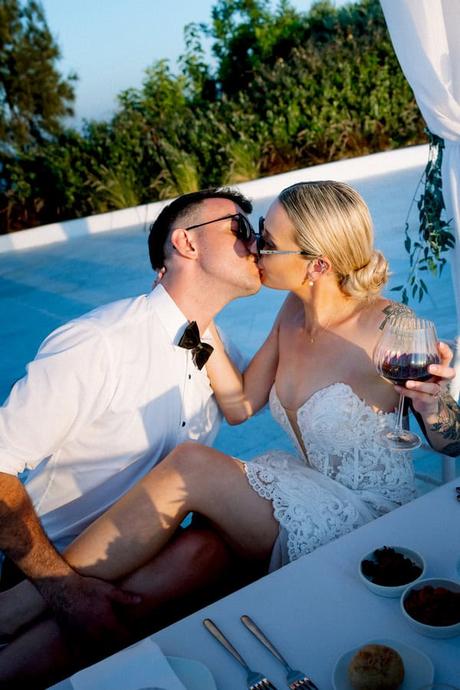 Romantic Destination Wedding Santorini Caldera View