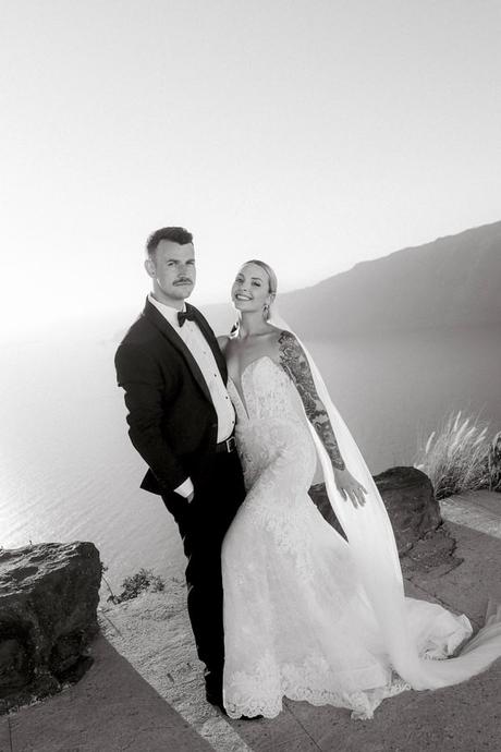 Romantic Destination Wedding Santorini Caldera View