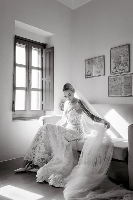 Romantic Destination Wedding Santorini Caldera View